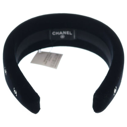 Chanel Velvet Strass Rhinestone Headband Black — view 2