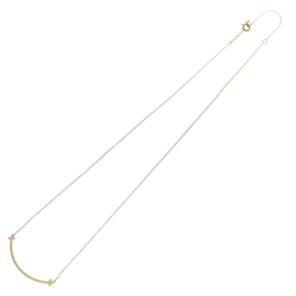 Tiffany & Co T Smile Small Pendant Chain Gold 18k Yellow — view 2