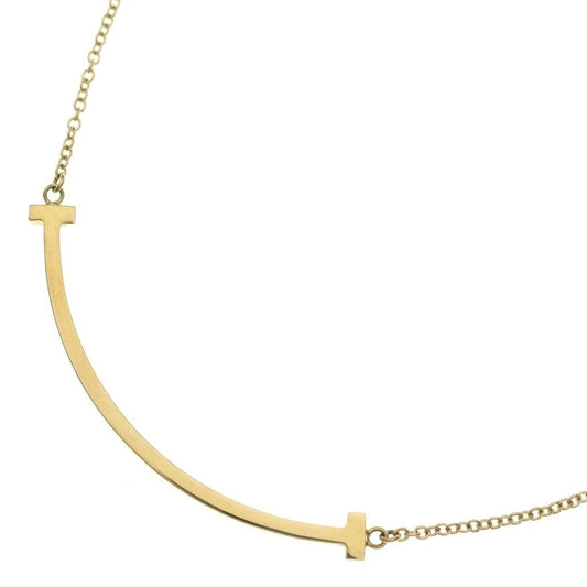Tiffany & Co T Smile Small Pendant Chain Gold 18k Yellow