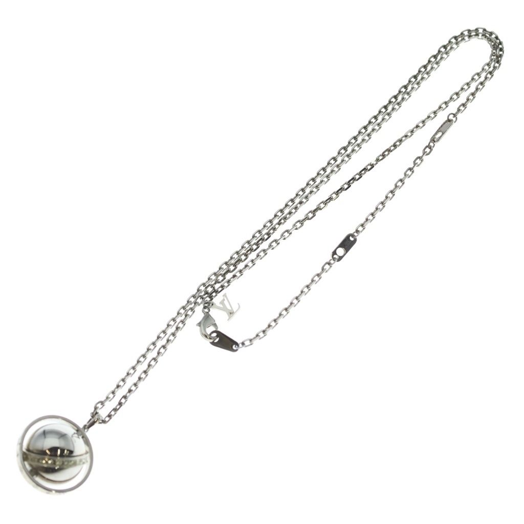 Louis Vuitton Pendant LV Glove Necklace Chain Silver — view 2