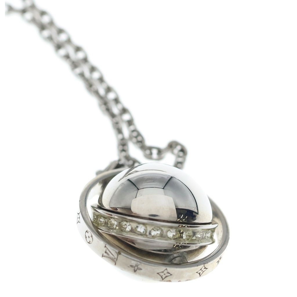 Louis Vuitton Pendant LV Glove Necklace Chain Silver — view 3