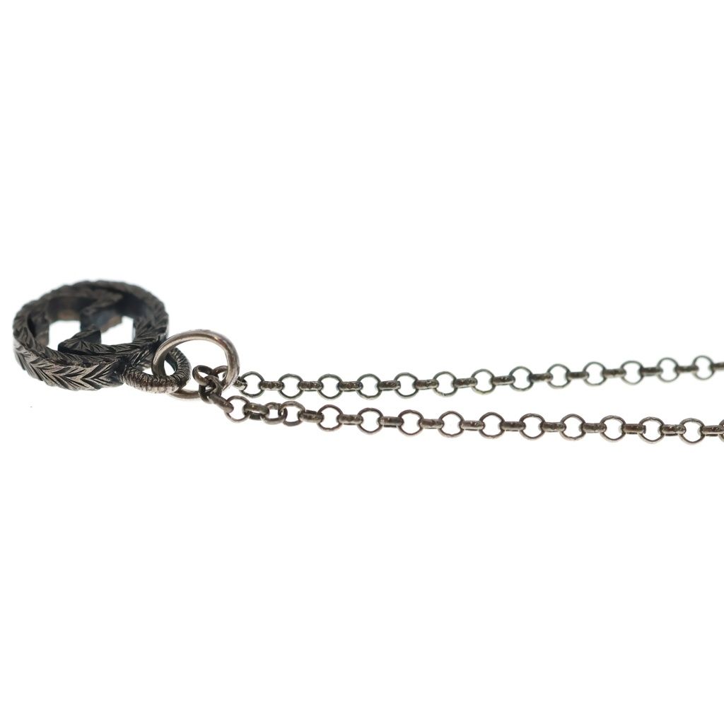 Gucci Interlocking Arabesque Pendant Chain Silver — view 5