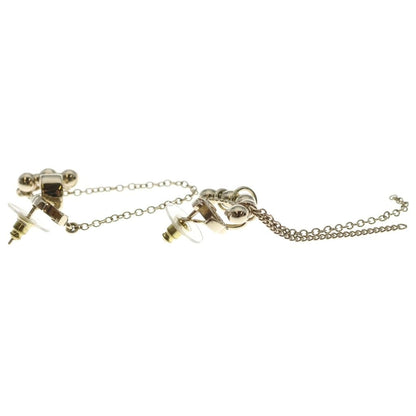 Chanel CC Logo Rhinestone Earrings Gold — view 4