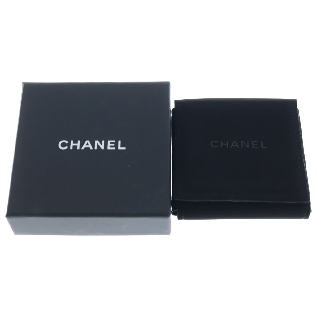 Chanel Hoop Earrings CC Logo Rhinestone Gold — view 6