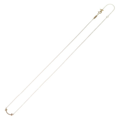 Tiffany & Co T Smile Mini Diamond Pendant Chain Pink Gold — view 2