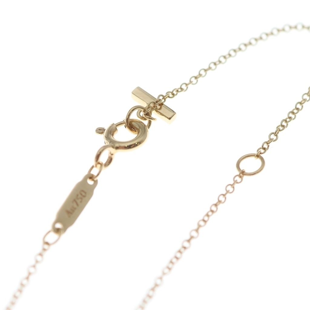 Tiffany & Co T Smile Mini Diamond Pendant Chain Pink Gold — view 4