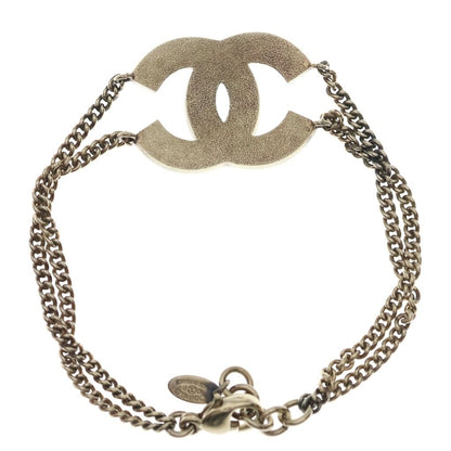 Chanel CC Logo Rhinestone Bracelet Gold — view 2
