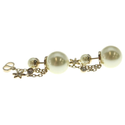 Dior Tribal CD Logo Pearl Drop Earrings Gold — view 3