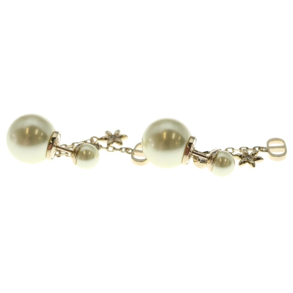 Dior Tribal CD Logo Pearl Drop Earrings Gold — view 4