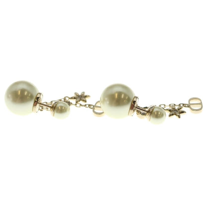 Dior Tribal CD Logo Pearl Drop Earrings Gold — view 4