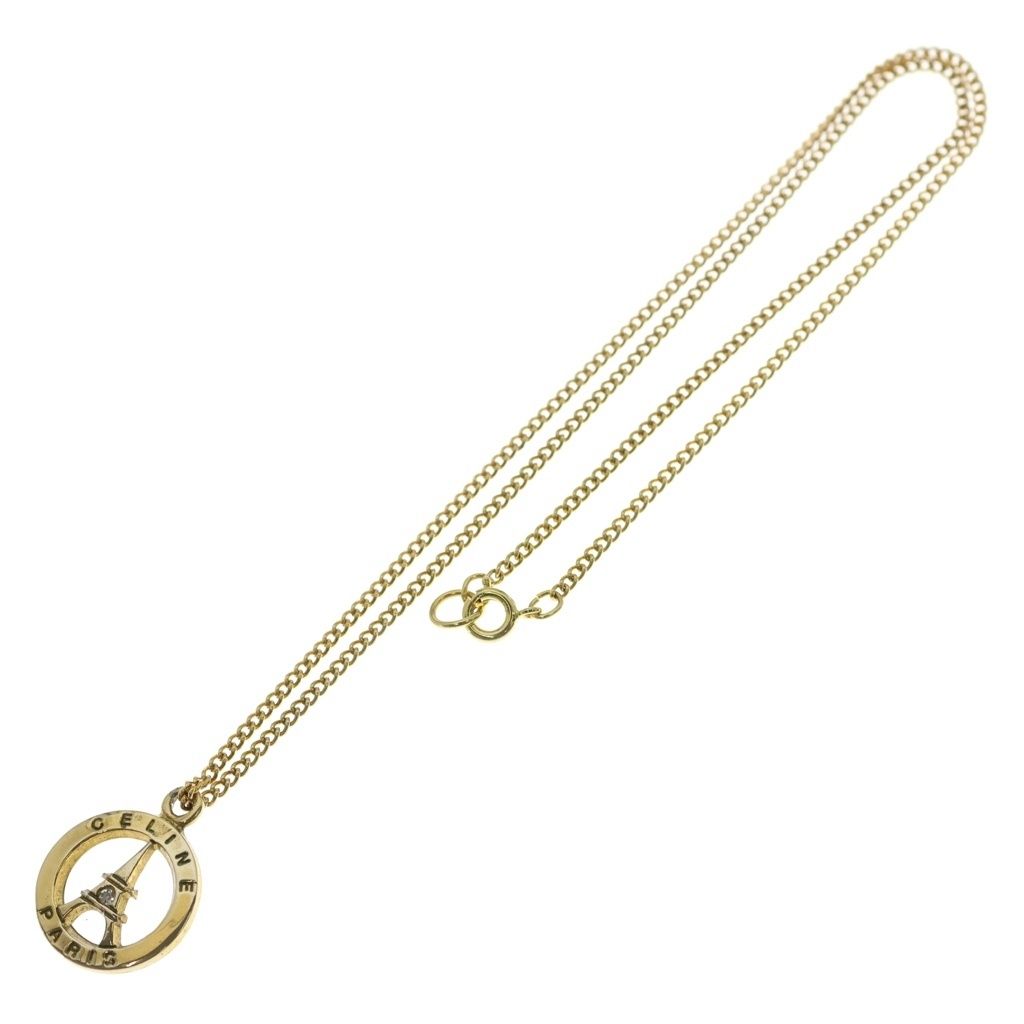 Celine Eiffel Tower Necklace Gold — view 2