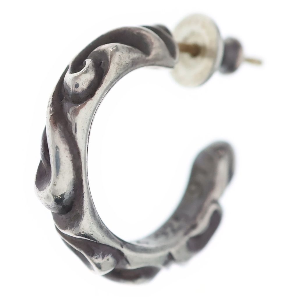 Chrome Hearts Hoop Scrool Scroll Earrings Silver