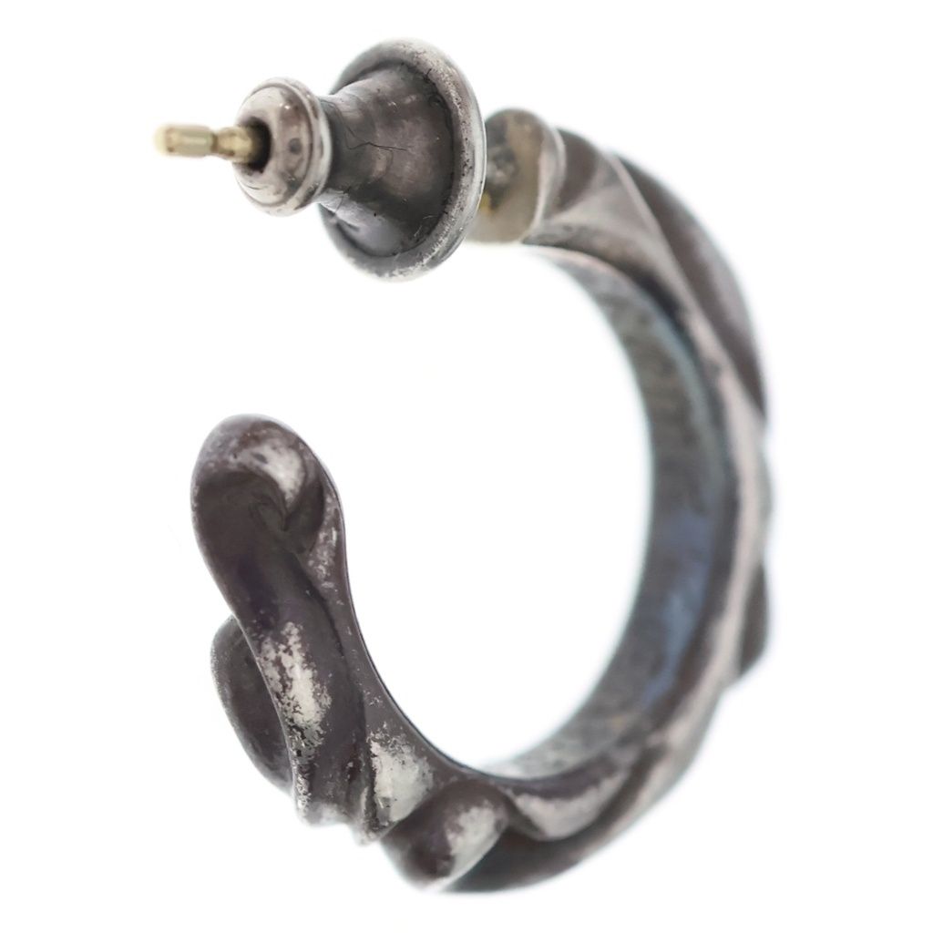 Chrome Hearts Hoop Scrool Scroll Earrings Silver — view 2