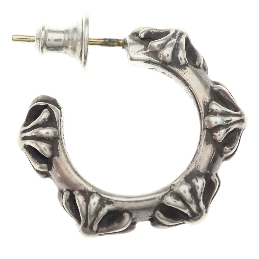 Chrome Hearts Hoop Cross Band Earrings Silver — view 4