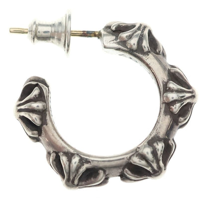 Chrome Hearts Hoop Cross Band Earrings Silver — view 4