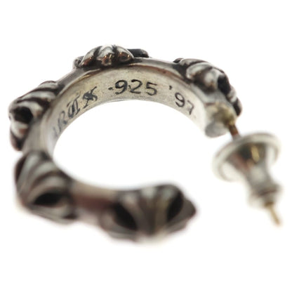 Chrome Hearts Hoop Cross Band Earrings Silver — view 6