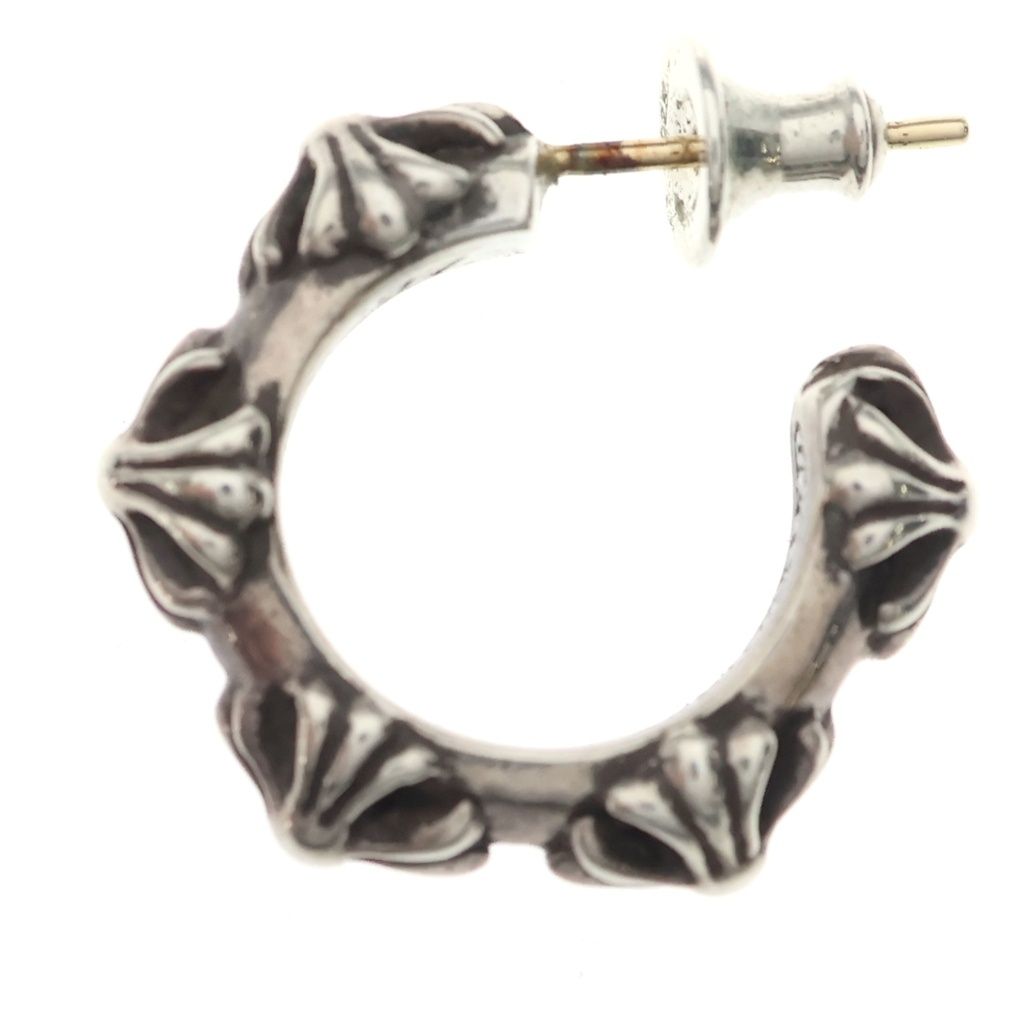 Chrome Hearts Hoop Cross Band Earrings Silver — view 3