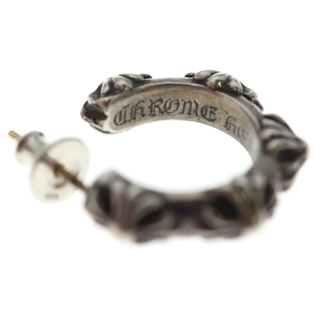 Chrome Hearts Hoop Cross Band Earrings Silver — view 5