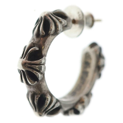 Chrome Hearts Hoop Cross Band Earrings Silver