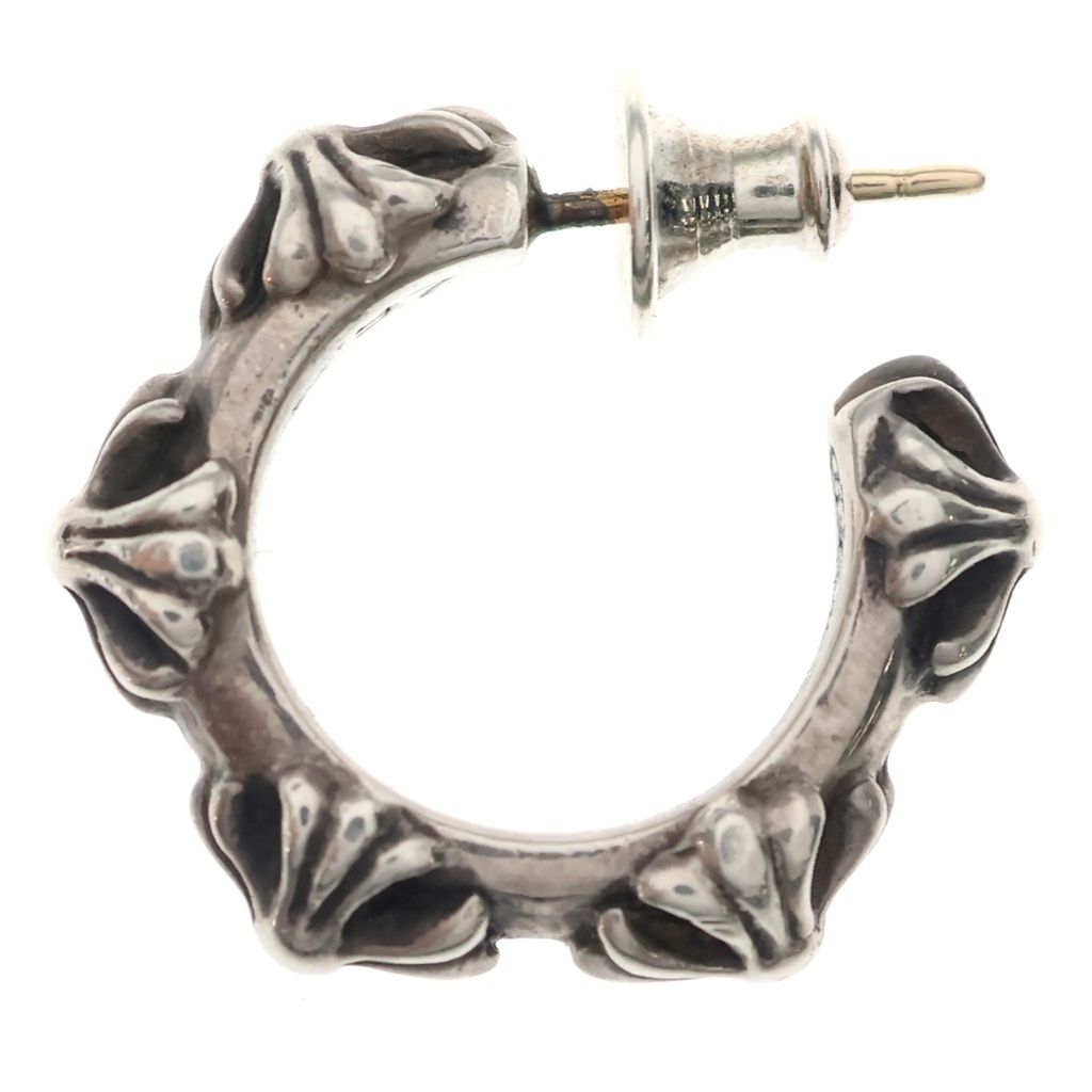 Chrome Hearts Hoop Cross Band Earrings Silver — view 3