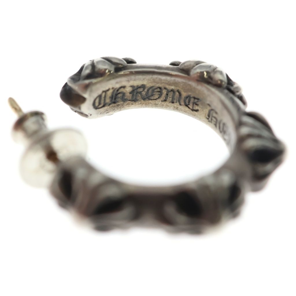 Chrome Hearts Hoop Cross Band Earrings Silver — view 5