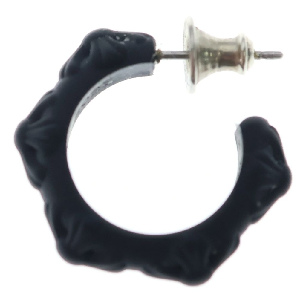 Chrome Hearts Rubber Hoop Cross Sml Band Silicone Earrings Black — view 3