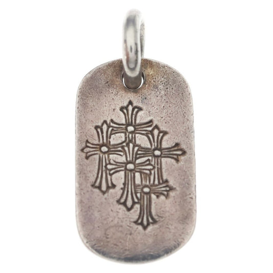 Chrome Hearts D Tag Sml Small Dog Tag Cemetery Gray Gold Silver Pendant