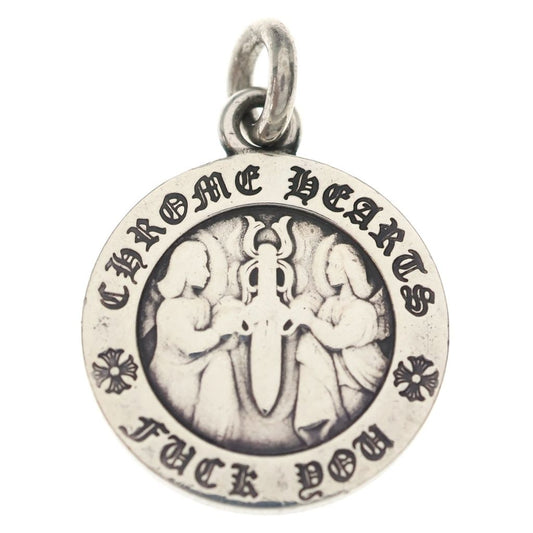 Chrome Hearts Chrm Angl Mdl V1 Angel Medal Charm Pendant Silver