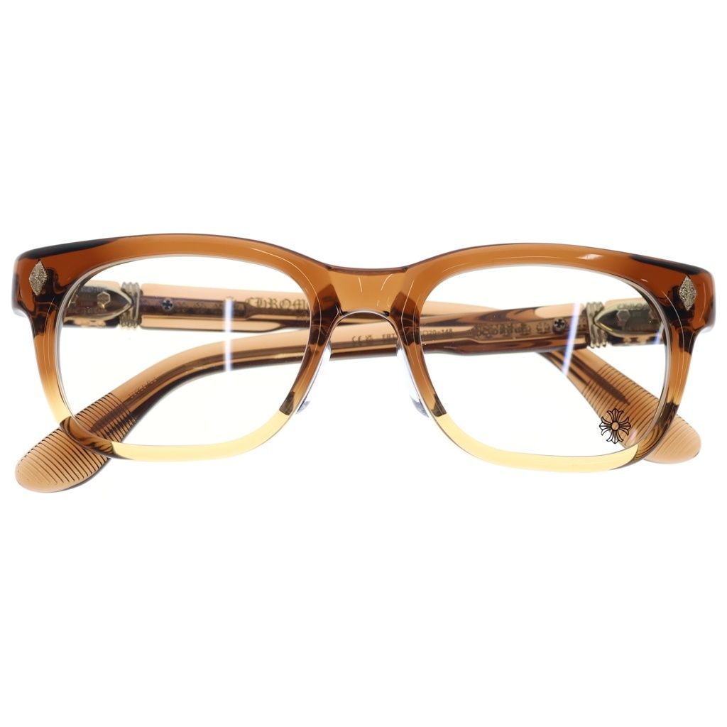 Chrome Hearts Dooable Side Dagger Decoration Square Sunglasses Brown Gold