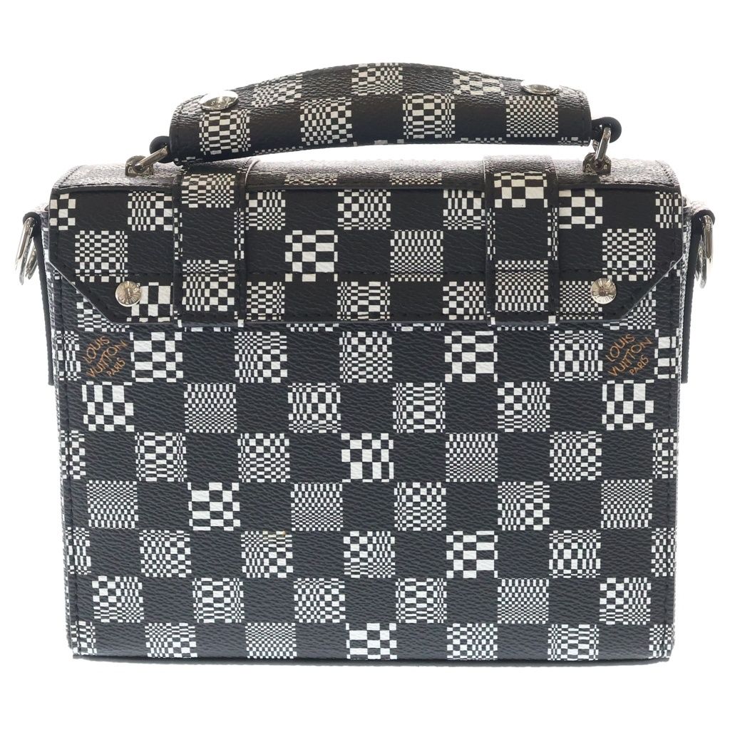 Louis Vuitton Flap Soft Trunk 2-Way Messenger Shoulder Bag Black White — view 2