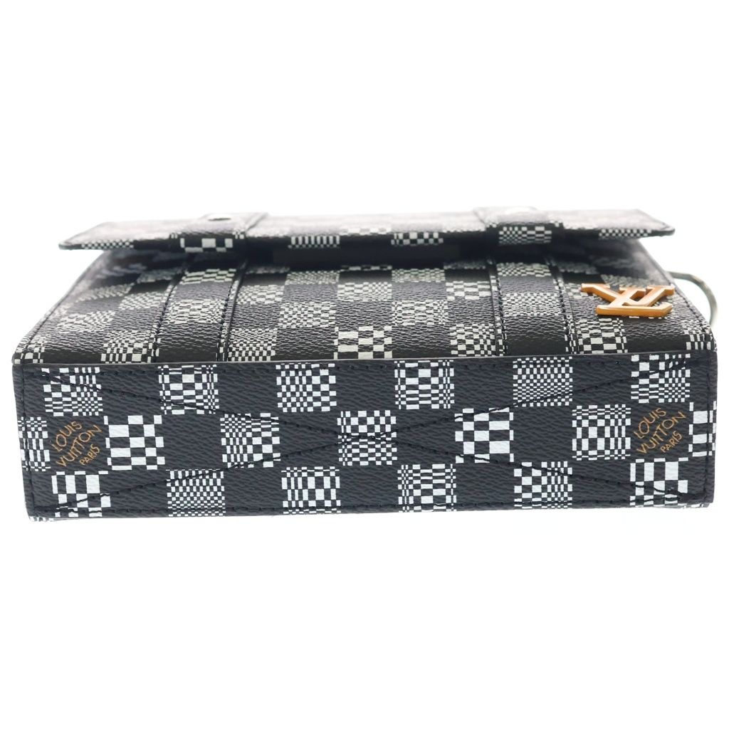 Louis Vuitton Flap Soft Trunk 2-Way Messenger Shoulder Bag Black White — view 4