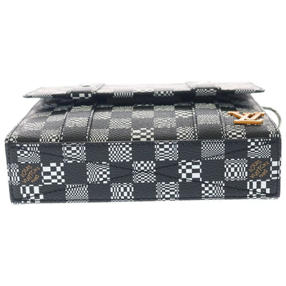 Louis Vuitton Flap Soft Trunk 2-Way Messenger Shoulder Bag Black White — view 4