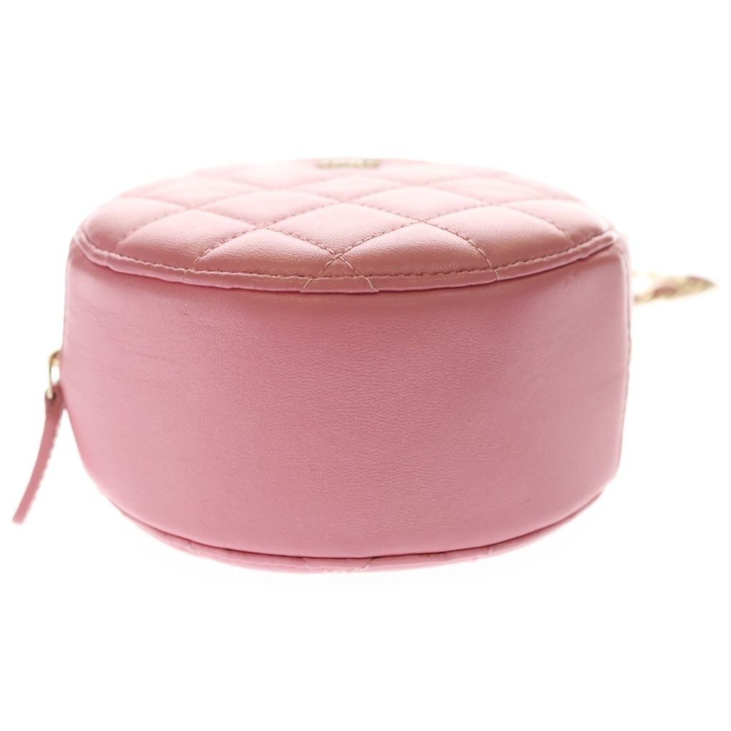 Chanel Chain Shoulder Bag Quilted CC Logo Round Cocoball Lambskin — view 4