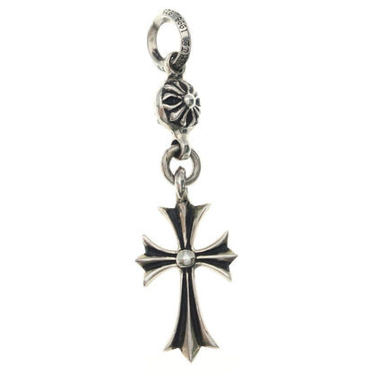 Chrome Hearts Tny CH Crs 1 Ball Tiny CH Cross Charm Pendant Silver