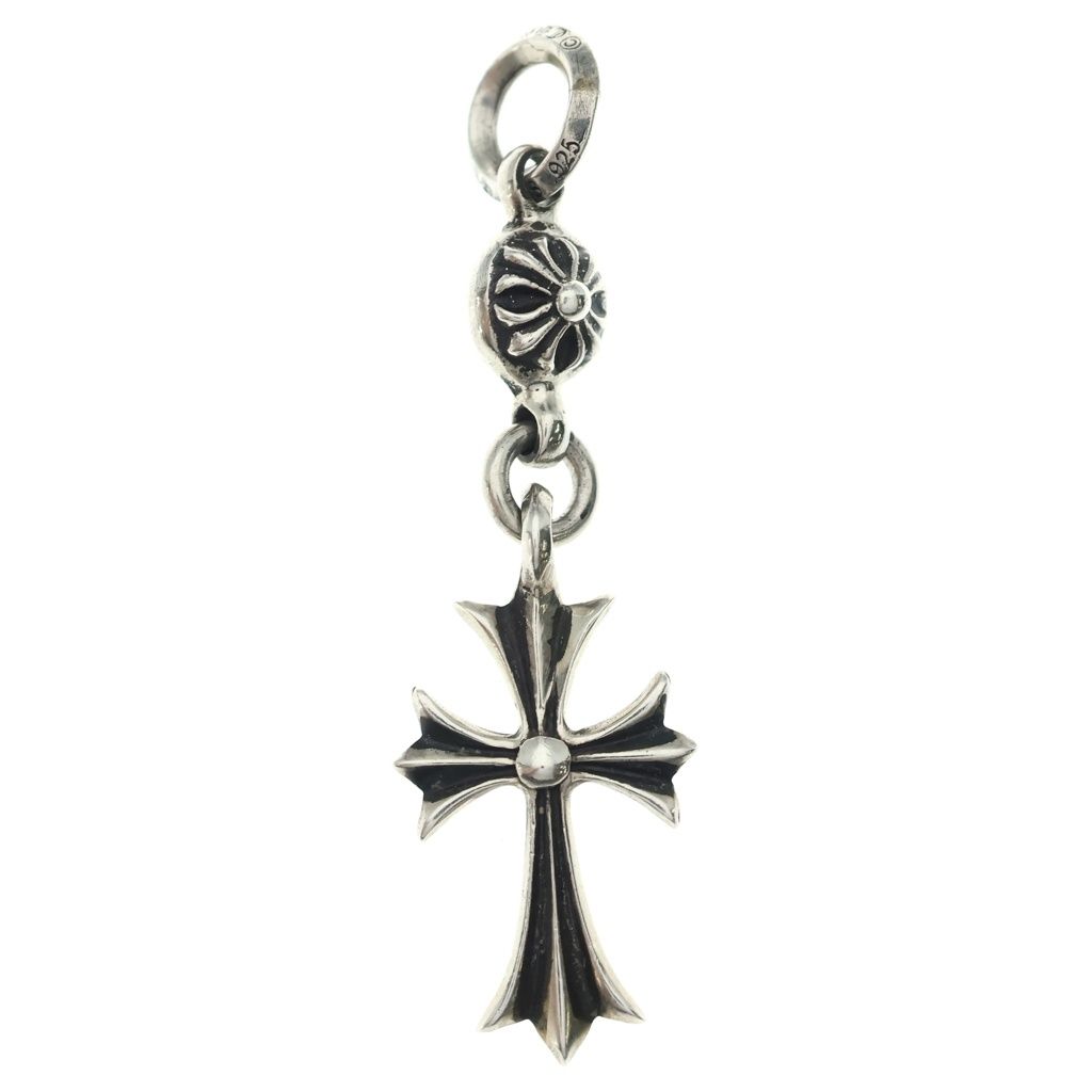 Chrome Hearts Tny CH Crs 1 Ball Tiny CH Cross Charm Pendant Silver — view 2