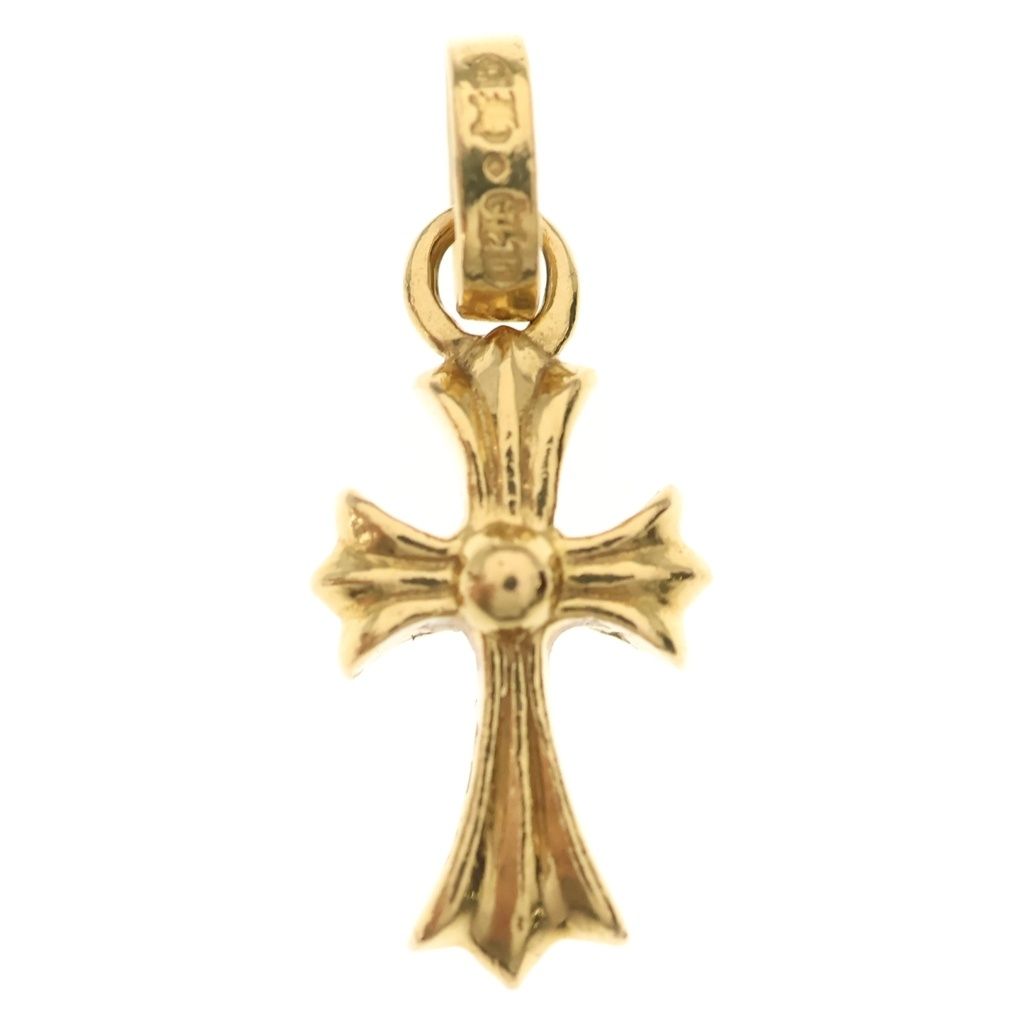 Chrome Hearts 22k Crs Baby Fat P Dia Fat Cross Pave Diamond Pendant Gold — view 2