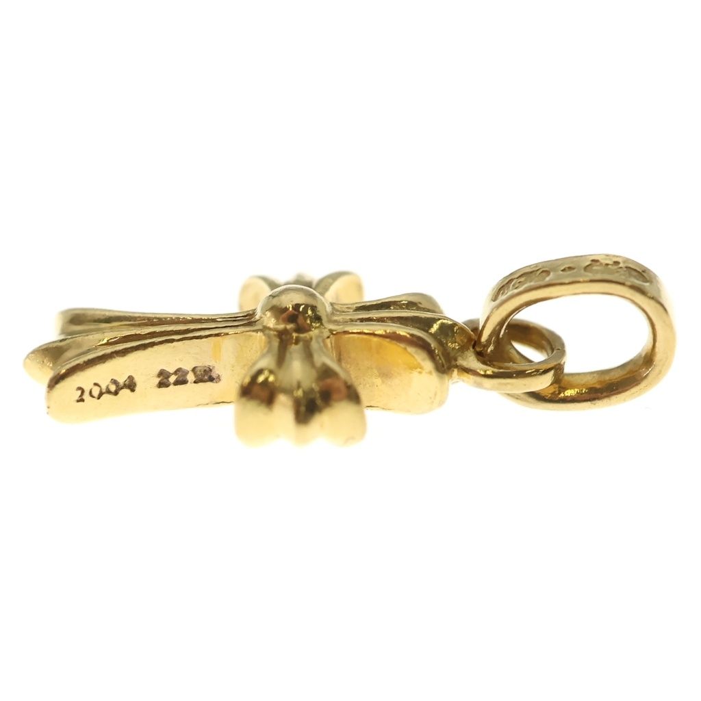 Chrome Hearts 22k Crs Baby Fat P Dia Fat Cross Pave Diamond Pendant Gold — view 3