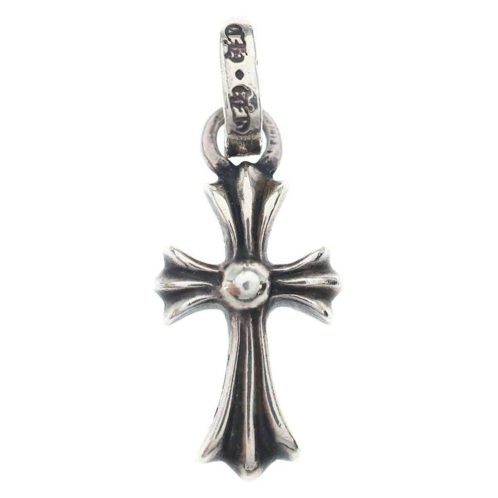 Chrome Hearts Crs Baby Fat P Dmnd Fat Cross Pave Diamond Pendant Silver — view 2