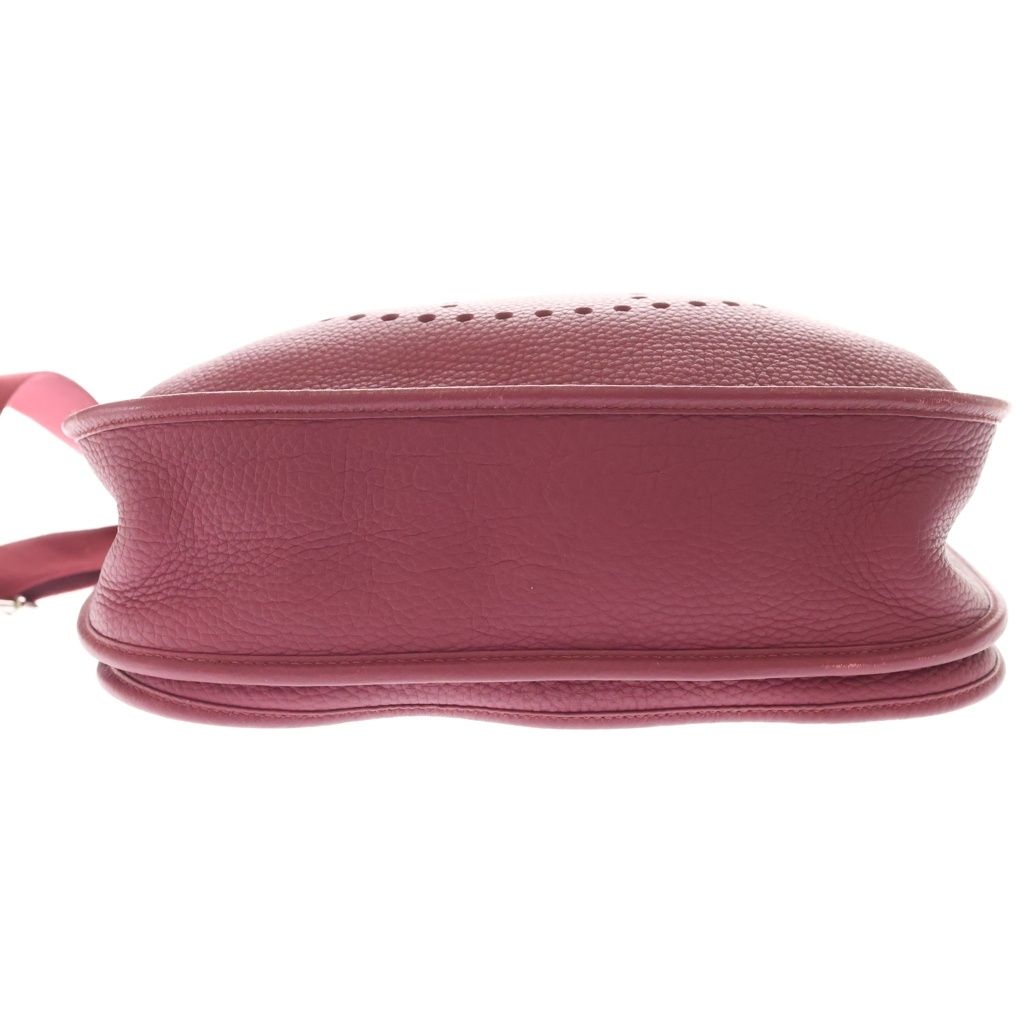 Hermes Evelyne 3 PM Rouge Ash Taurillon Clemence Leather Shoulder Bag Silver — view 4