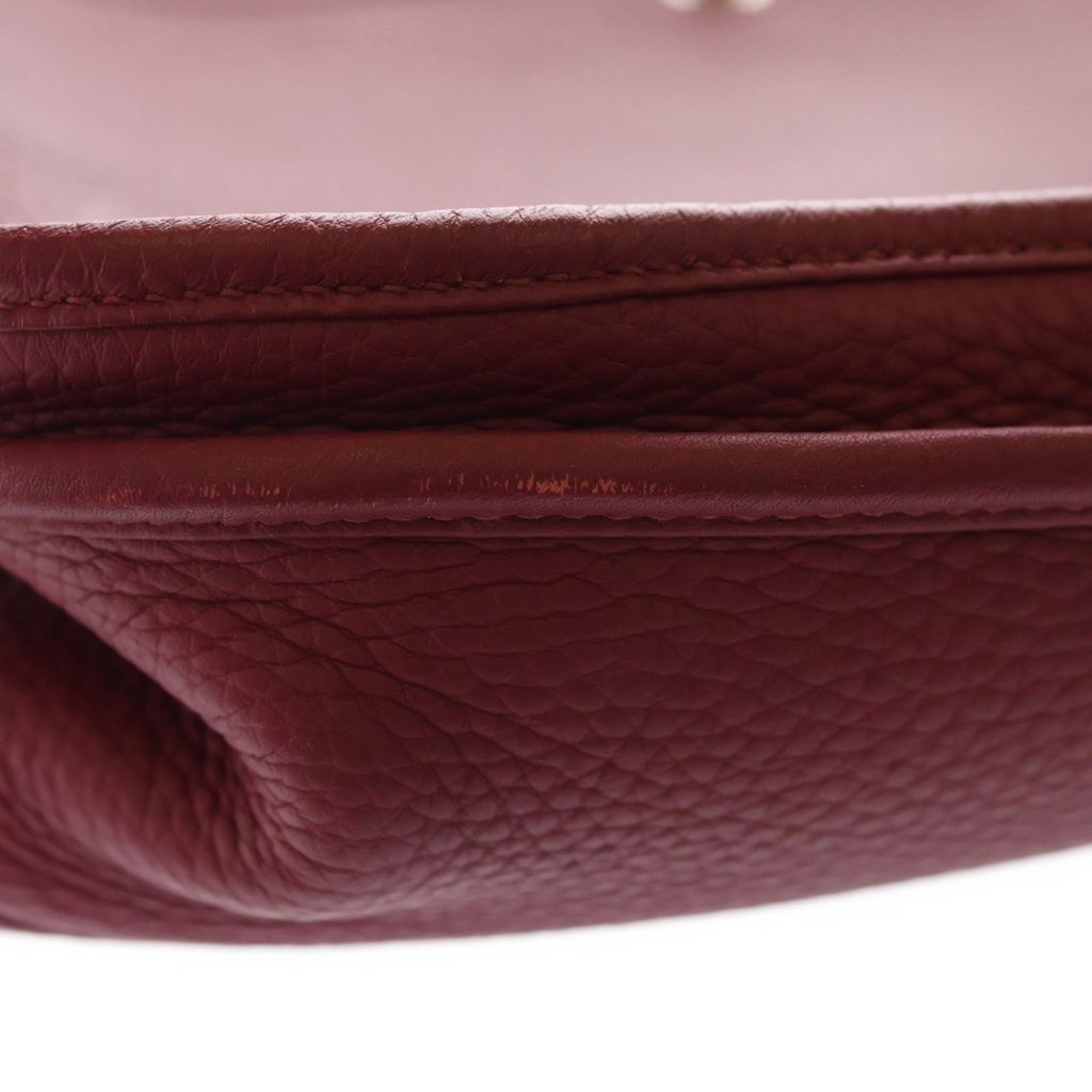 Hermes Evelyne 3 PM Rouge Ash Taurillon Clemence Leather Shoulder Bag Silver — view 6