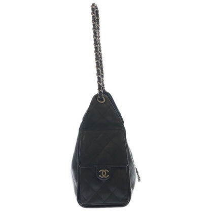 Chanel 25 Small Caviar Leather Chain Shoulder Bag Black — view 3