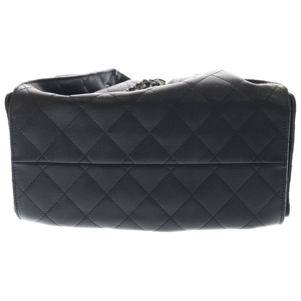 Chanel 25 Small Caviar Leather Chain Shoulder Bag Black — view 4