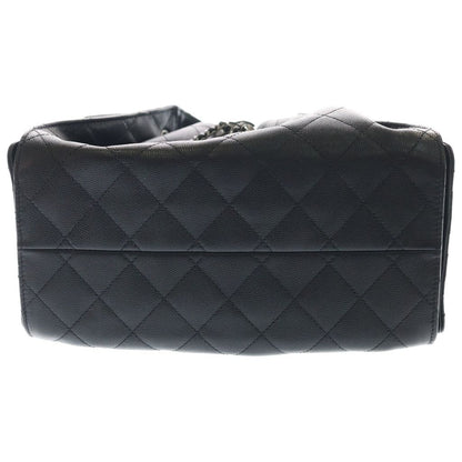 Chanel 25 Small Caviar Leather Chain Shoulder Bag Black — view 4