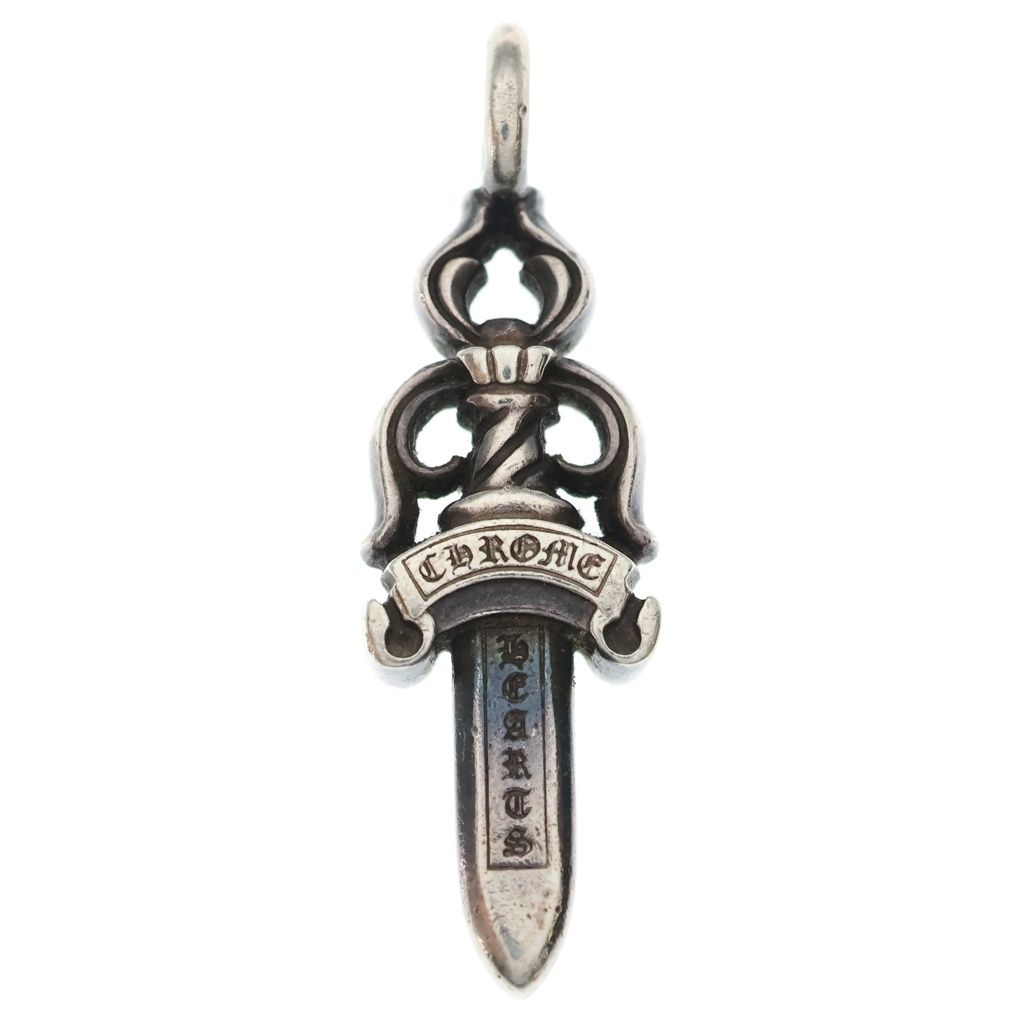 Chrome Hearts Double Dagger Daga Pendant Silver