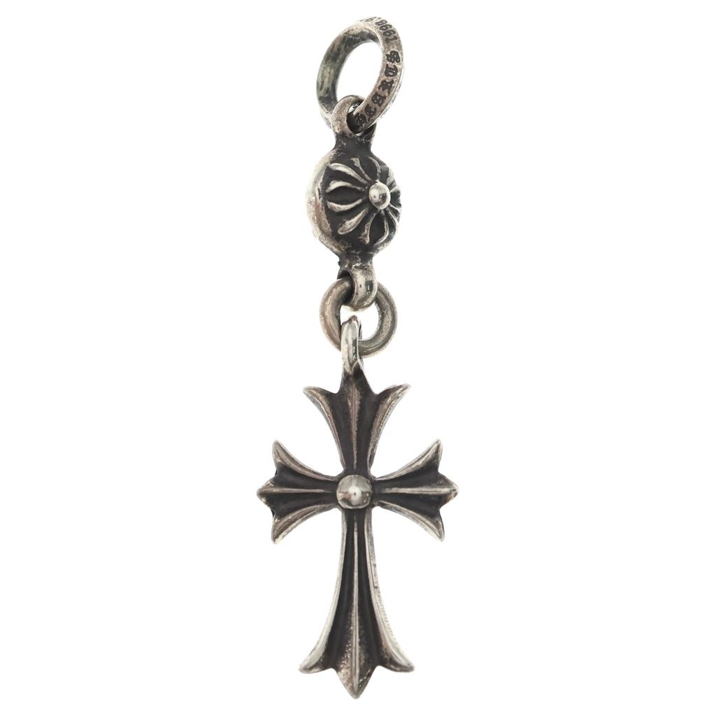 Chrome Hearts Tny CH Crs 1 Ball Tiny CH Cross Charm Pendant Silver