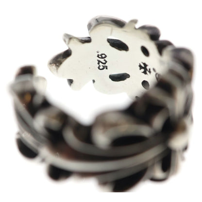 Chrome Hearts Dbl Flrl Crs Double Floral Cross Ring Silver — view 6