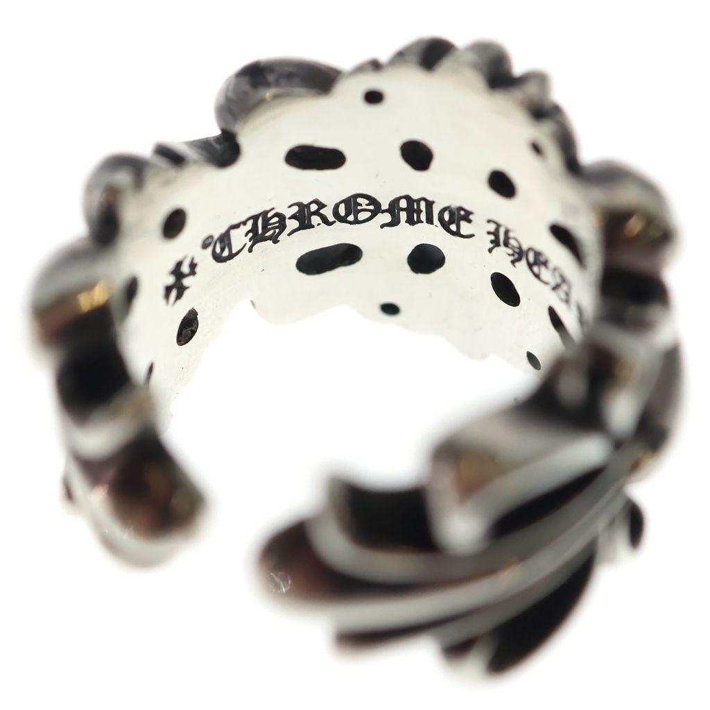 Chrome Hearts Dbl Flrl Crs Double Floral Cross Ring Silver — view 5