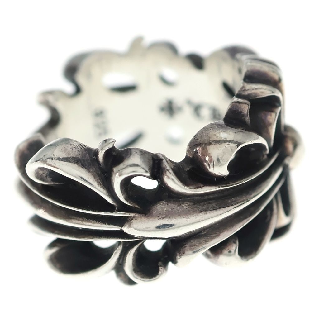 Chrome Hearts Dbl Flrl Crs Double Floral Cross Ring Silver — view 3