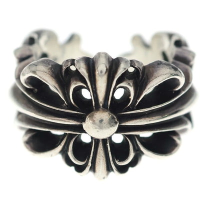 Chrome Hearts Dbl Flrl Crs Double Floral Cross Ring Silver — view 4