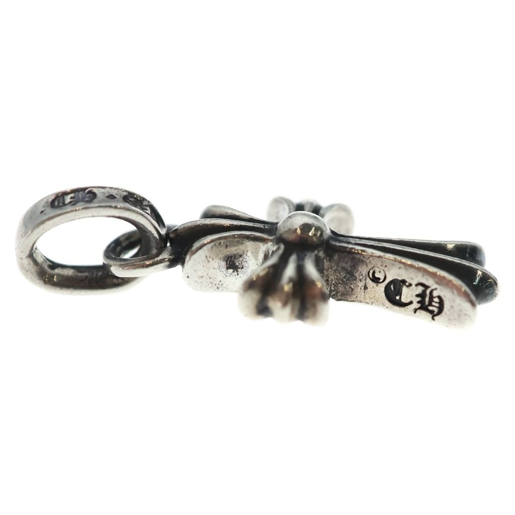 Chrome Hearts Crs Baby Fat P Dmnd Fat Cross Pave Diamond Pendant Silver — view 4